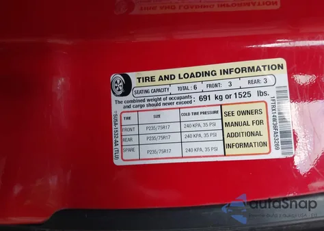 2006 Ford F-150 Stx/Xl/Xlt z USA, uszkodzony, nr VIN 1FTRX14W36FA53269